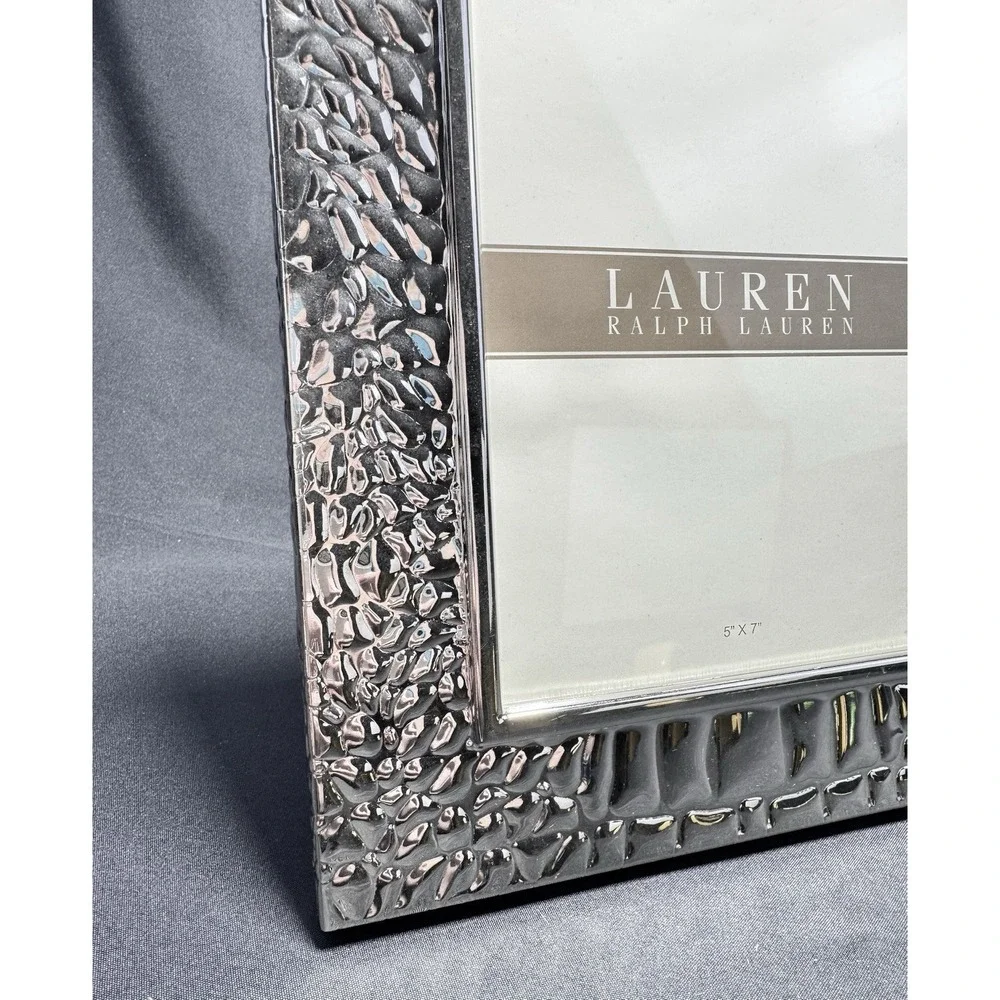 Lauren Ralph Lauren Crocodile 8 x 10 for 5 x 7 Pic Nickel Plated  Picture Frame